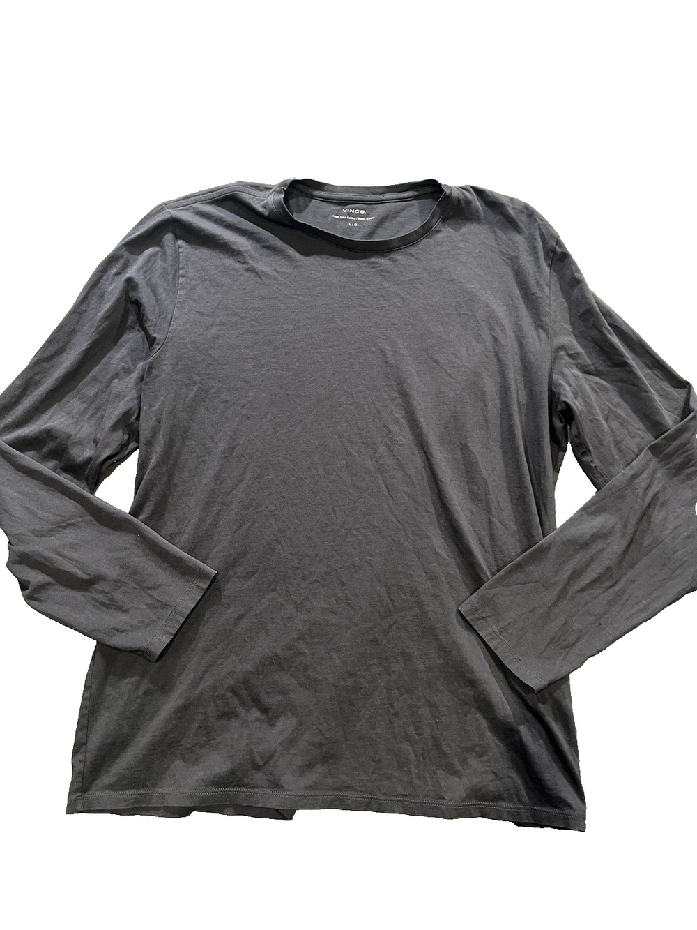 Vince T-Shirt Mens Dark Navy Long Sleeve Pima Cotton Crew Neck L A010658